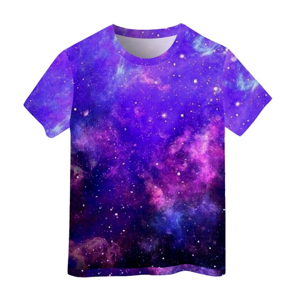Boys Purple Shirt Size 10-11 Cool Printed T-Shirts Short Sleeve Casual Loose Crewneck T-Shirt Funny Party Shirt Soft Comfortable Children Clothes (Tweens, T12 Dark Purple, 10-11 Years)