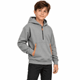 thumbnail image 1 of Boys Quarter Zip Hoodie Fleece Hooded Sweatshirt With Pockets Kids Soft Long Sleeve Pullover Fall Winter School Clothes Gray Size 10-12years, 1 of 9