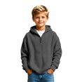 thumbnail image 1 of Boys Quarter Zip Hoodies Teen Waffle Knit Athletic Hooded Sweatshirts Classic Fall Winter Long Sleeve Pullover Tops, 1 of 6