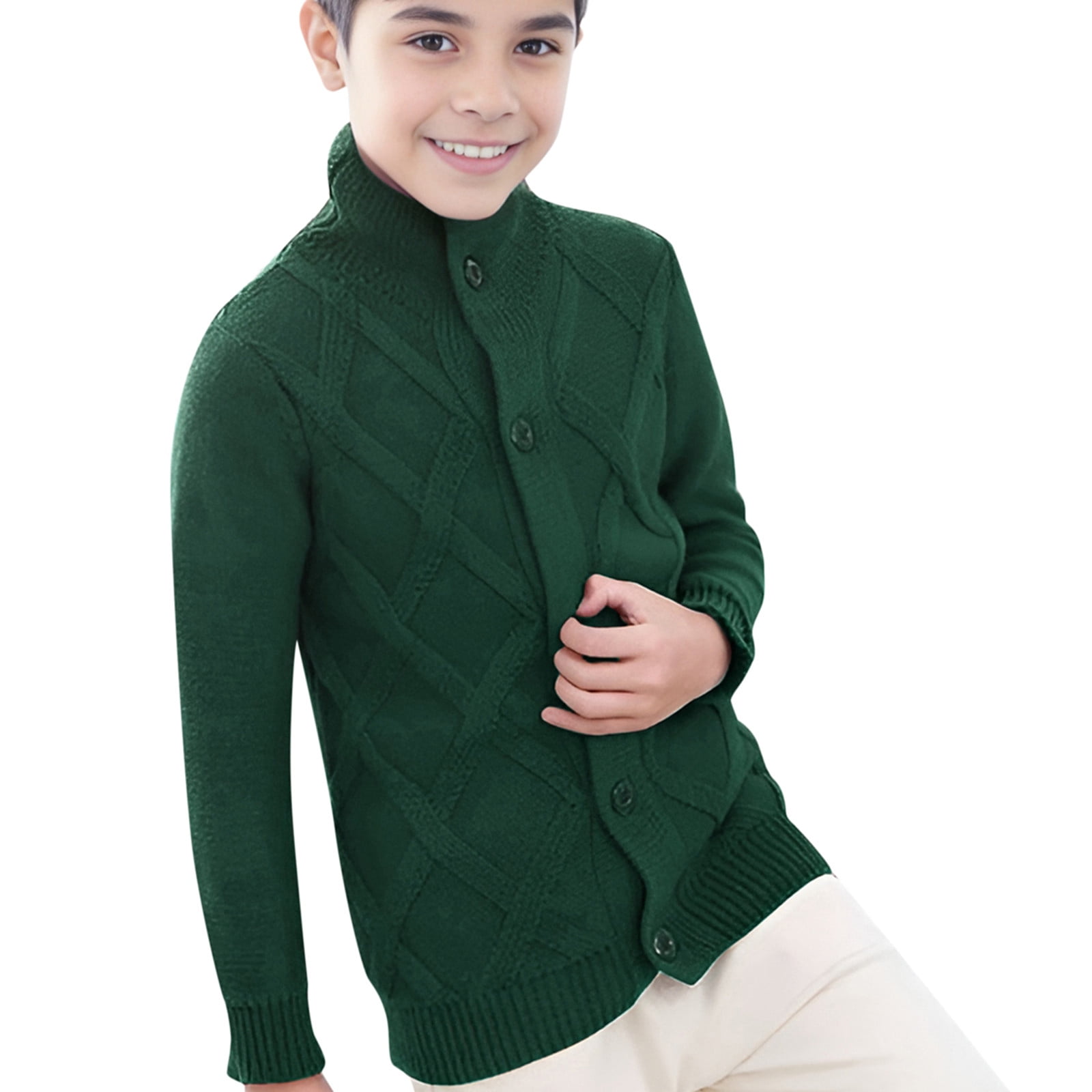 Boys Quarter Zip Sweater Kids And Boys Knitted Button Down Turtleneck