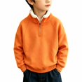thumbnail image 1 of Boys Quarter Zip Sweatshirts Fleece Lining Pullover Winter Warm Clothes Kids Half Zip Stand Collar Shirts Ribbed Cuffs Windproof Sweatshirt School PE Active Tops, 1 of 5