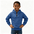 thumbnail image 1 of Boys Quarter Zip Trendy Hoodie Casual Warm Long Sleeve Front Pocket Kids Fall Pullover Sweatshirt Navy 12, 1 of 8
