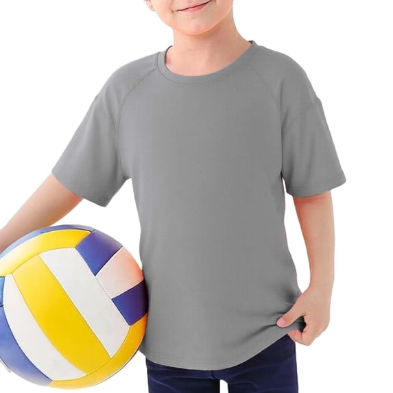 Boys' Quick-Dry Rash Guard Swim Shirt – Short Sleeve UPF Sun Protection Water Top, Lightweight Breathable Athletic Tee for Toddlers & Kids, Stretchy Raglan Sleeve Summer Shirt for Beach, Pool & Play