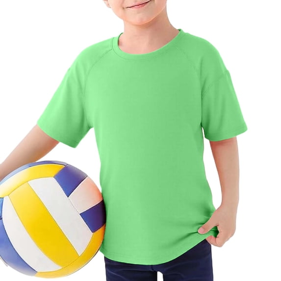 Boys' Quick-Dry Rash Guard Swim Shirt – Short Sleeve UPF Sun Protection Water Top, Lightweight Breathable Athletic Tee for Toddlers & Kids, Stretchy Raglan Sleeve Summer Shirt for Beach, Pool & Play