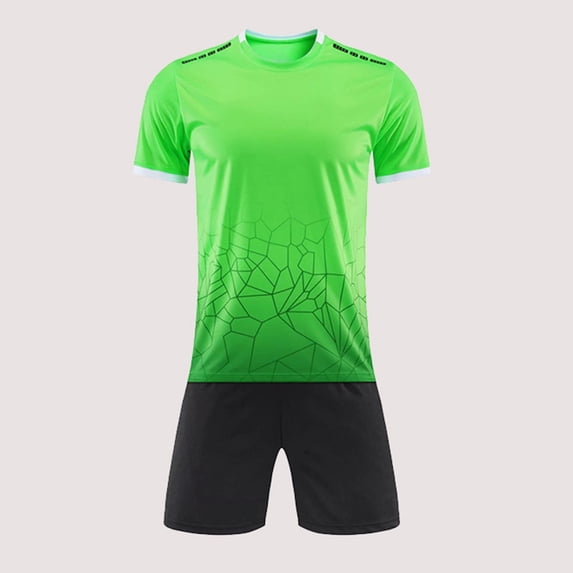 Boys Quick Dry Short Sleeve T-shirt and Mesh Shorts Soccer Set