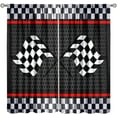 Boys Racing Car Curtains Tyre Sports Car Game Racecar Checkered Flag