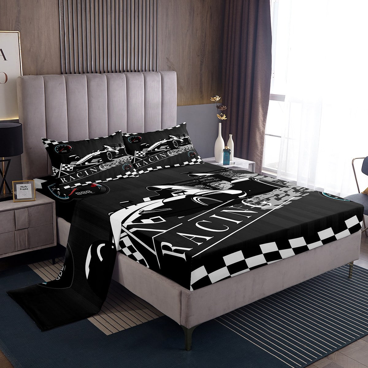 Boys Racing Car Queen Sheets for Kids Teens Extreme Sports Theme Bed