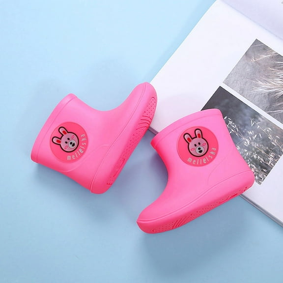 Boys Rain Boots Cute Cartoon Printed Toddler Waterproof Shoes Toddler Water Boots for Girls