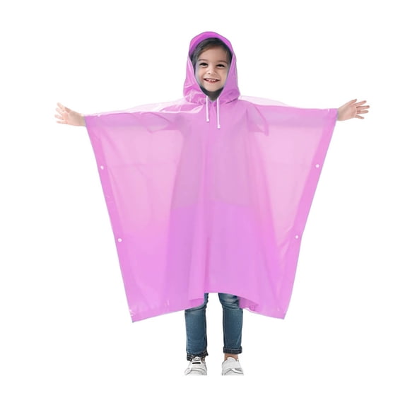 Boys Rain Coat Light Waterproof Girls Rain Jacket Reusable Kids Ponchos with Hood Girls Rain Jacket Size 5-10 Years