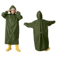 thumbnail image 1 of Boys Rain Coat Waterproof Girls Rain Jacket Reusable Rain Ponchos with Hood and Sleeves Travel Poncho 10-12 Years, 1 of 5
