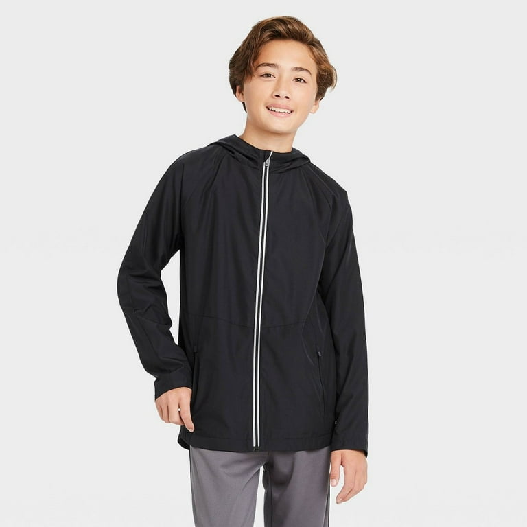 Boys' Rain Jacket - All in Motion Black M 