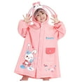 thumbnail image 1 of Boys Rain Jacket Hidden Backpack Riding Rain Suit Long Large Children's School Poncho Rain Coats for Girls Pink 1-2.5 Years, 1 of 4