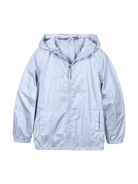 Boys Rain Jacket Lightweight Rain Coats for Kids Boy Waterproof Jacket Light Grey 12