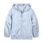 Boys Rain Jacket Lightweight Rain Coats for Kids Boy Waterproof Jacket Light Grey 8