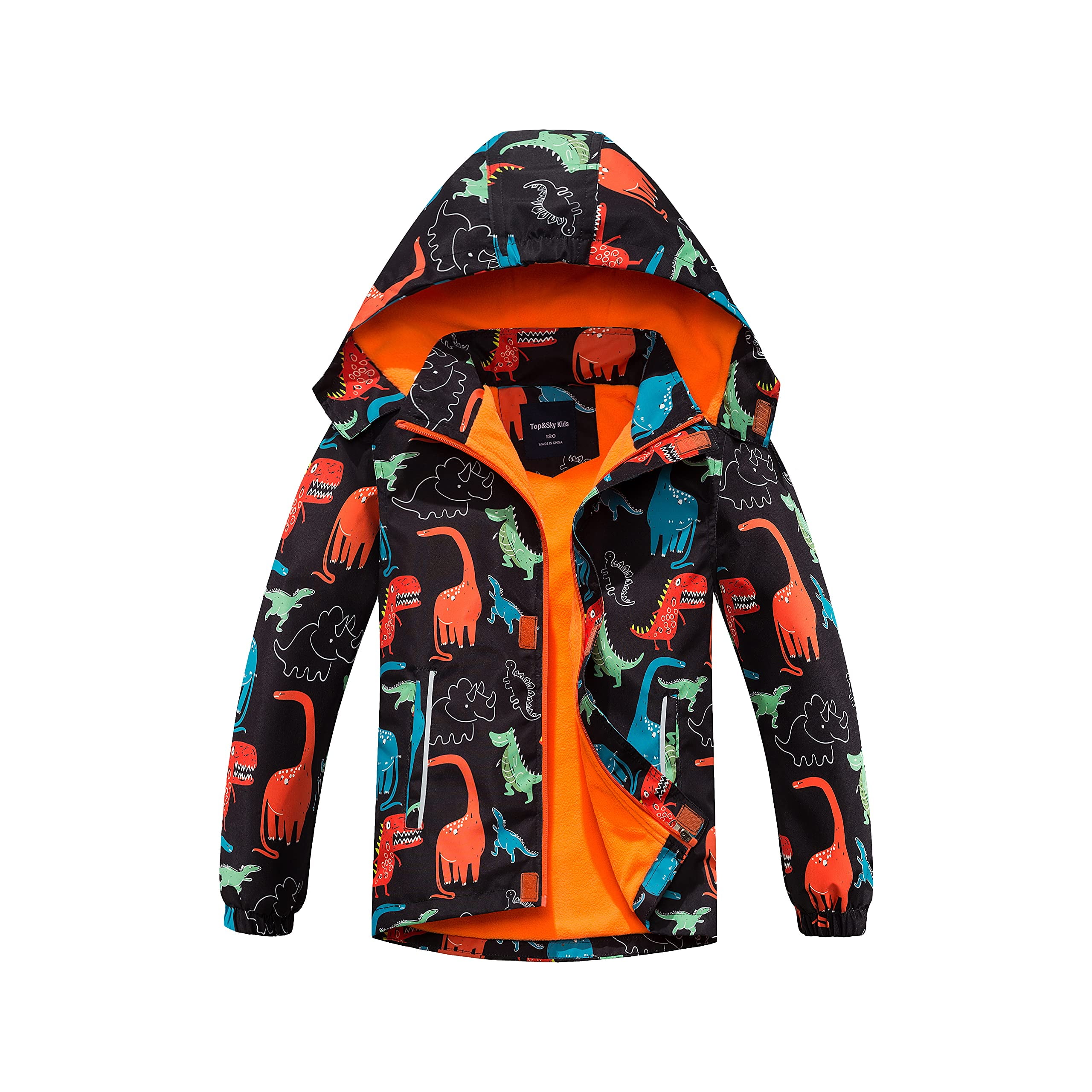 Boys Rain Jacket with Detachable Hood Lightweight Raincoats for Kids