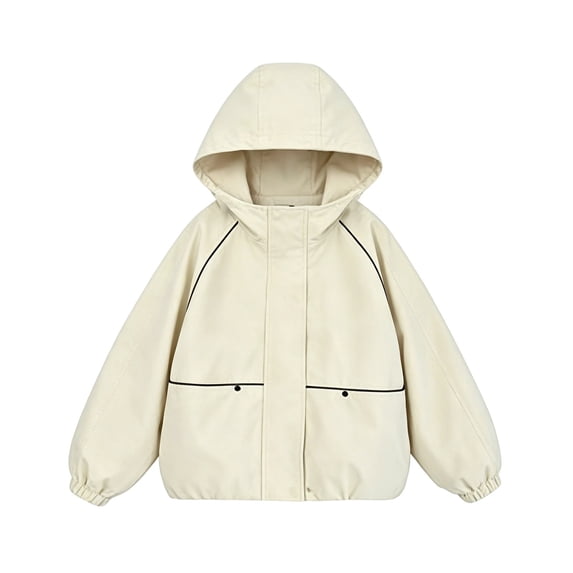 Boys Rain Jackets Waterproof with Hood Lightweight Rain Coat for Girls Kid Windproof Fleece Lined Raincoat Windbreaker Jacket