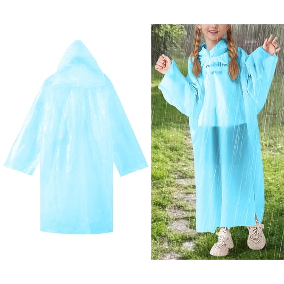 Boys Raincoat Light Waterproof Boys Rain Jacket Reusable Kids Ponchos with Hood Light Rain Jacket One Size