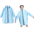 thumbnail image 1 of Boys Raincoat Light Waterproof Girls Rain Jacket Reusable Rain Ponchos with Hood and Sleeves Outwear Rain Coat 7-9 Years, 1 of 4
