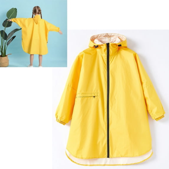 Boys Raincoat Light Waterproof Kids Rain Jacket Reusable Rain Ponchos with Hood Travel Rain Poncho 7-10 Years