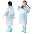 thumbnail image 1 of Boys Raincoat Light Waterproof Kids Rain Jacket Reusable Rain Ponchos with Hood and Sleeves Boys Rain Jackets Size 4-9 Years, 1 of 4