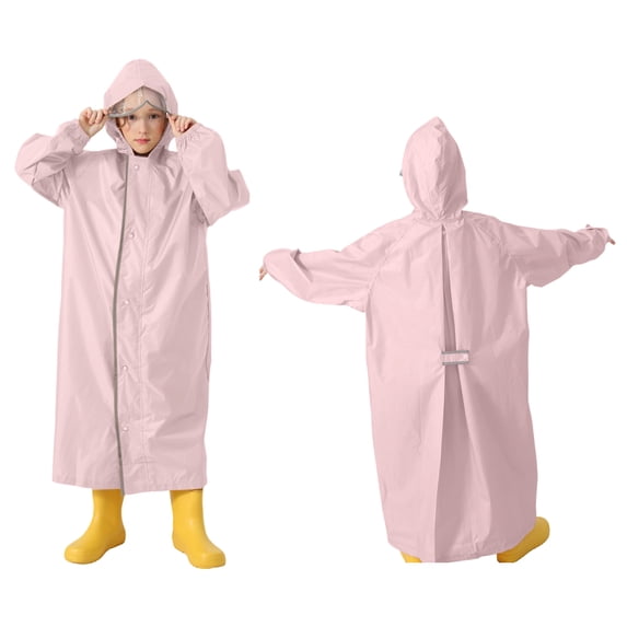 Boys Raincoat Lightweight Waterproof Girls Rain Jacket Reusable Rain Ponchos with Hood and Sleeves Outdoor 4-6 Years