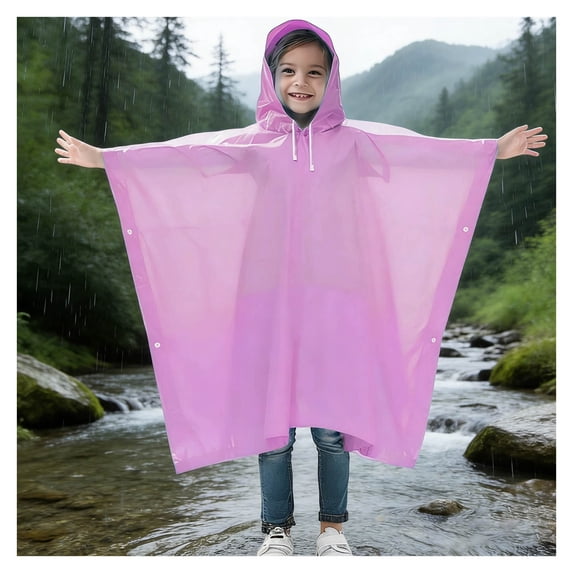 Boys Raincoat Waterproof Boys Rain Jacket Reusable Kids Ponchos with Hood Travel Poncho 5-10 Years