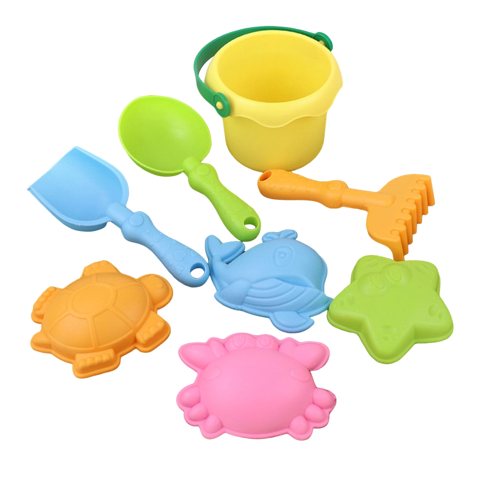 Boys Random Color Beach Sand Toy Set 7Pcs, Plastic Sandbox Playset for ...