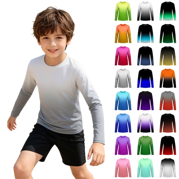 Boys Rash Gaurd Long Sleeve Sun Shirts Kids Athletic Shirts Quick Dry Shirt 5-6 Years Boys Summer Clothes