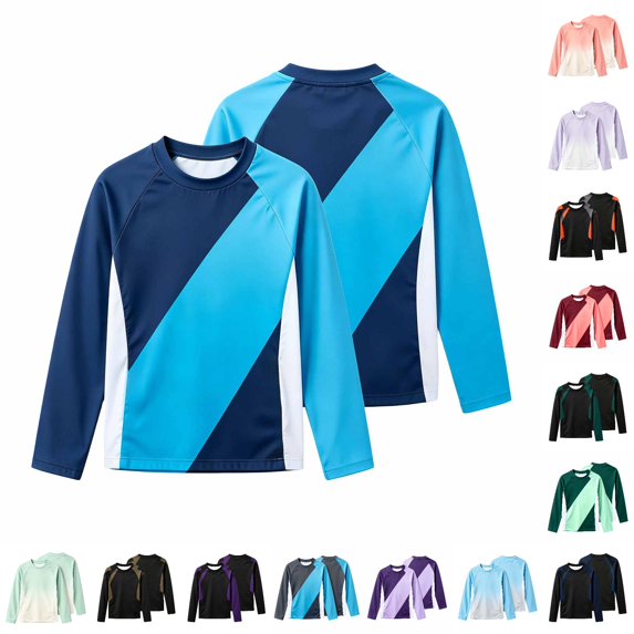Boys' Rash Guard Long Sleeve UPF 50 Sun Shirts for Toddler Kids Youth Water Swimming Rashguard Water Surfing Beach 3T