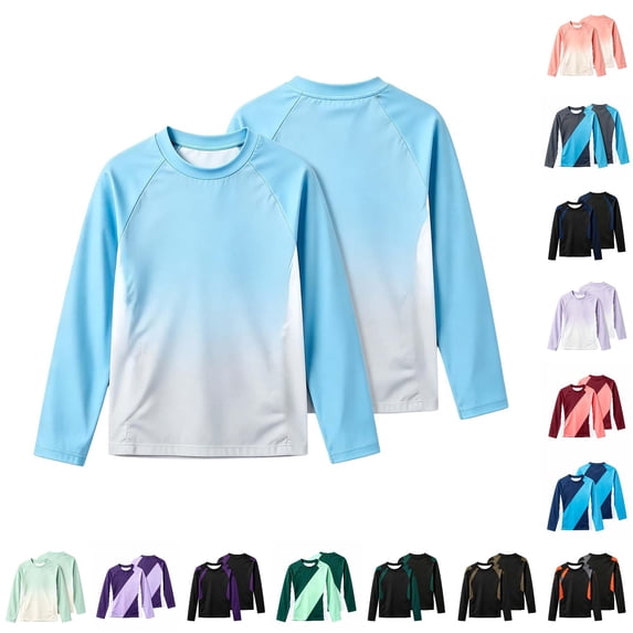 Boys' Rash Guard Long Sleeve UPF 50 Sun Shirts for Toddler Kids Youth Water Swimming Rashguard Water Surfing Beach 4T