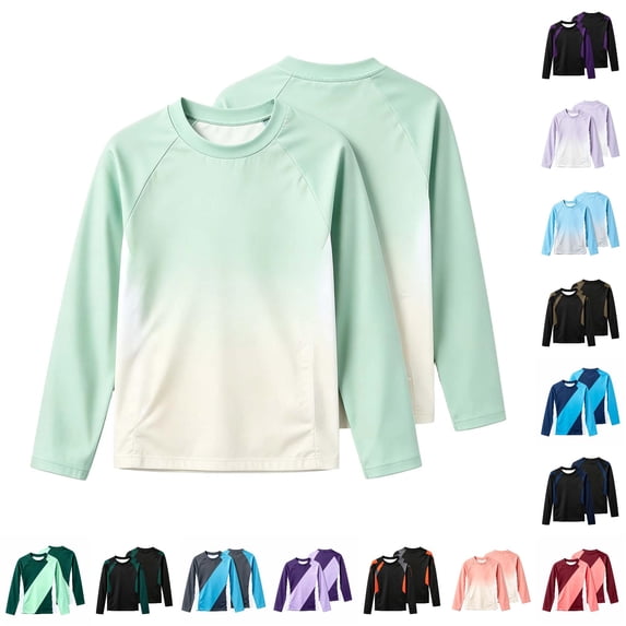 Boys' Rash Guard Long Sleeve UPF 50 Sun Shirts for Toddler Kids Youth Water Swimming Rashguard Water Surfing Beach 4T