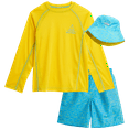 thumbnail image 1 of Boys' Rash Guard Set - 3 Piece UPF 50+ Rash Guard Swim Shirt, Bathing Suit, Goggles (5-14), 1 of 7