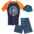 thumbnail image 1 of Boys' Rash Guard Set - 3 Piece UPF 50+ Rash Guard Swim Shirt, Bathing Suit, Goggles (5-14), 1 of 7