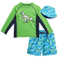 thumbnail image 1 of Boys' Rash Guard Set - UPF 50+ Rash Guard Swim Shirt, Bathing Suit, Bucket Hat - Swimwear (2T-7), 1 of 7