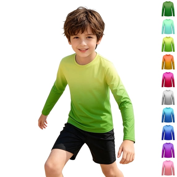 Boys Rash Guard Shirt Fashion UPF 50+ Sun Protection Long Sleeve Swim Shirt for Kids, Toddler Rashguard Athletic Water Shirts