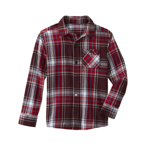 Boys Red & Blue Plaid Long Sleeve Button Down Shirt Button Front Shirt M 5/6