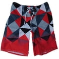 thumbnail image 1 of Boys Red Geometric Swim Trunks Board Shorts 4, 1 of 1