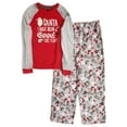 thumbnail image 1 of Boys Red & Gray Santa Christmas 2 Piece Pajama Sleep Set Size Large 10-12, 1 of 2