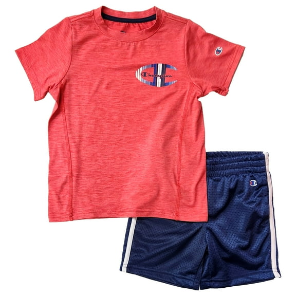 Boys Red & Navy Champion T-Shirt & Athletic Shorts Outfit Set Size 6