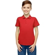 AUTHENTIC GALAXY Boys' Red Short Sleeve Polo Shirt - Size 20 - CASE OF 36