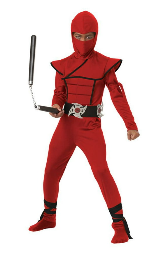 Boys Red Stealth Ninja Costume Large (10-12) Red Large Stealth Ninja
