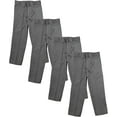thumbnail image 1 of Boys Regular Fit Straight Flat Front Adjustable Waist School Uniform Pants - 4 Pack, 1 of 6