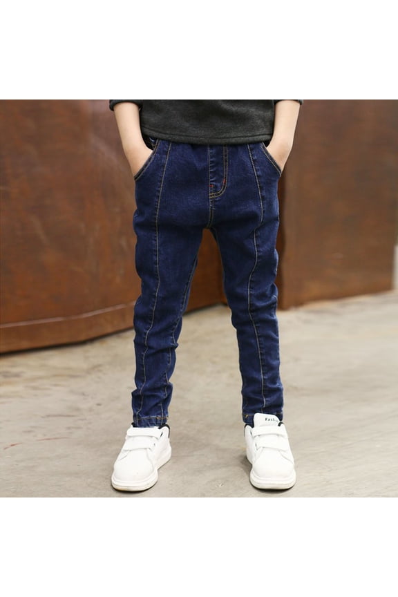 Boys Regular Straight Fit Jeans Casual Denim Pants Stretch Denim Pants Loose Fit Boys Pants BU2 4-5 Years