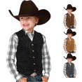 thumbnail image 1 of Boys Retro Cowboy Vest V Neck Western Waistcoat Costume for Kids Dress Up, 1 of 9