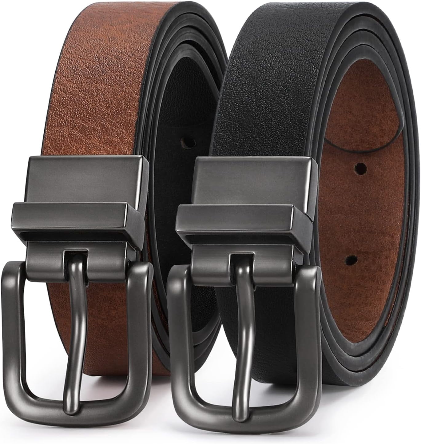 2645 Kid Boy\'s Reversible Belt, Kids Leather Casual Dress Belt For Jeans Kids Reversible Belt for Boys and Girls Leather Belt for  main image 3