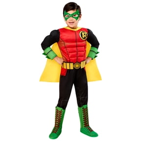 DC Super Heroes Robin Muscle Chest Costume for Kids by Rubies, Boys Small
