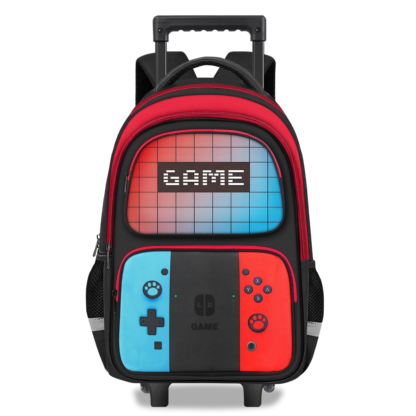 Mochila rodante para niños - mochila rodante gamer con ruedas para primaria y secundaria - bolso escolar rodante, bolso de viaje con ruedas para niños de 6-18 años