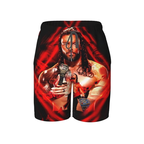 Boys Roman Wres-Tler Reign Beach Shorts Swim Trunks Swim Shorts Quick Dry Pool Suit Swimwear For Kids Youth