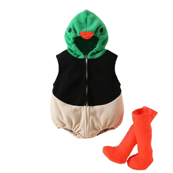 Boys Romper & Jumpsuit Baby Halloween Mallard Hooded Sleeveless Outfit Set for Celebrations and Dress-Up Occasions