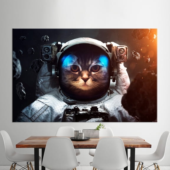 Boys Room Wall Decor, Printed Canvas, Canvas, Wall Decor, Animal Canvas, Space Canvas Decor, Abstract Cat Canvas Print, Abstract Canvas Print, Canvas Wall Decor - Rolled Canvas